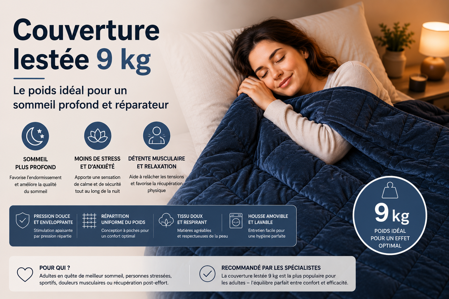 couverture lestée 9kg