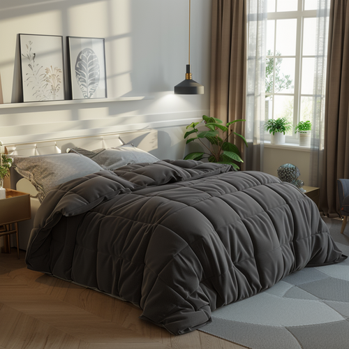 Couverture lestée 4 saisons posée sur un lit, idéale pour un sommeil de qualité